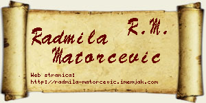 Radmila Matorčević vizit kartica